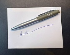 Original Audi Q5 Kugelschreiber Aluminium silber/oliv Clip Großraummine neu