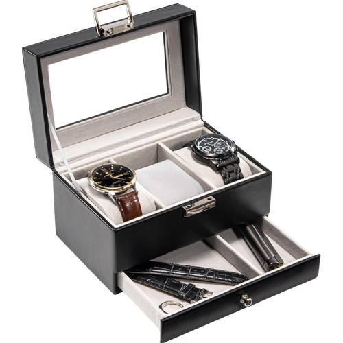 Uhrenbox fach schwarz - uhrenbox, 3