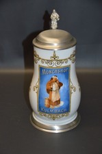 Bierkrug Maßkrug Kulmbacher Mönchshof-Bräu Jahreskrug - Zinndeckel