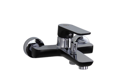 Badewannenarmatur schwarz matt - schwarz,