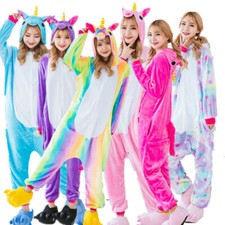 Tier Einhorn Overalls Erwachsene Kostüm Kigurumi Pyjama Schlafanzug Jumpsuit