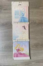 Neu Mädchen Disney Wandbild aus Holz Prinzessinnen 3-er Set Cordelette 16x52 cm