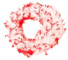 Federboa rot/weiß Köln zweifarbige Boa Federschal Boa 1,8 m Karneval Fasching