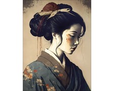 Leinwandbild Geisha II 84x116