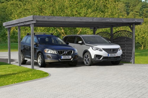 Doppelcarport grau 6x5m - doppelcarport, h