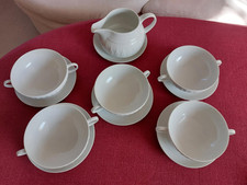 Thomas Porzellan Lanzette weiß- 5 Suppentassen - 1 Sauciere