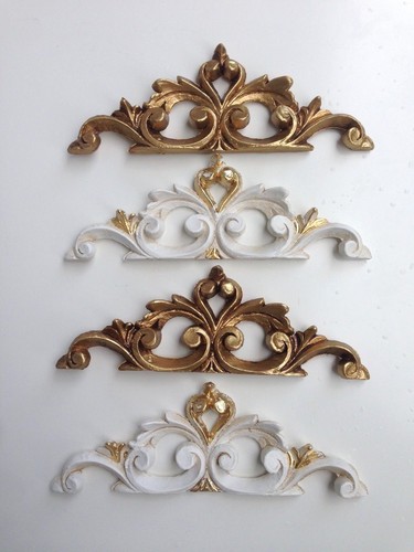 Wandrelief weiß gold wanddeko - gold,
