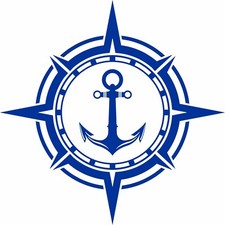 Kompass mit Anker Silhouette Aufkleber für Wohnmobil Transporter oder Boot