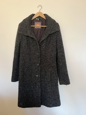 Hugo Boss Mantel Wolle Größe S Schwarz Grau warm