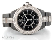 Chanel J12 H1339 Black Keramik - Stahl Diamanten 38mm B+P 05/2006 Uhr (14495)