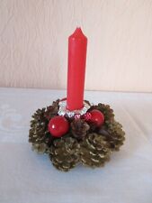 Kerzenhalter, Styroporkranz mit Tannenzapfen, 1 Kerze, Durchmesser ca. 12,5 cm