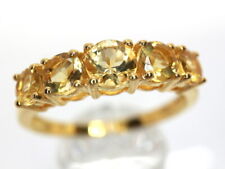 GOLDJUNGE69 * HARRY IVENS EDELSTEIN RING (21) 5x GOLDBERYLL.925er SILBER/VERG