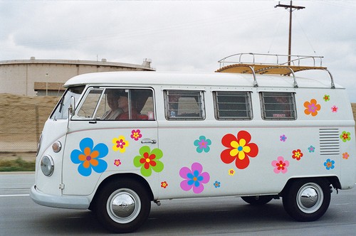 Hippie blumen autoaufkleber - blumen,