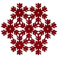Dunkelrote Filz Schneeflocke