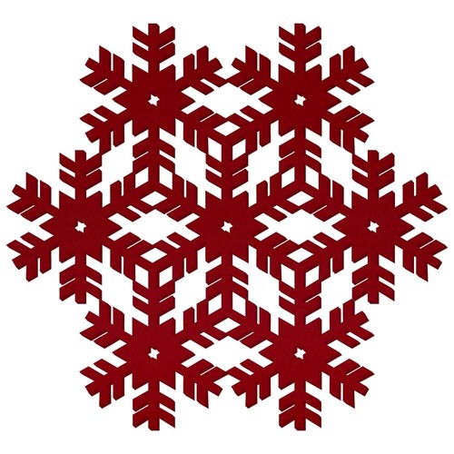 Dunkelrote filz schneeflocke - filz,