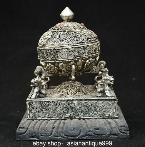 Altes tibet silber inlay - altes,
