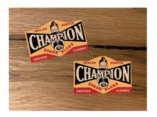 2x Champion Aufkleber Öl