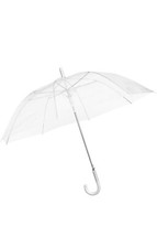 Transparenter Regenschirm - durchsichtig mit weißem Griff - perfekt zur Hochzeit