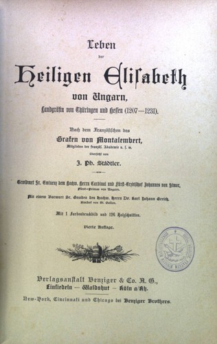 Leben der heiligen - , elisabeth