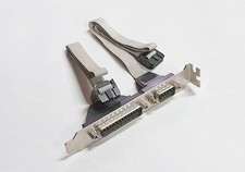 COM-Port Slotblech seriell 9-Pin + 25-pin an 2x 10-Pin Buchsenleiste RS232 12 cm