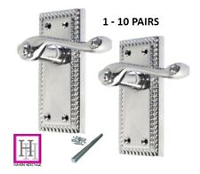 Türgriffe Chrom stilvoll georgianisch Seilkante Hebel Riegel Griffe 1 - 10 Paar