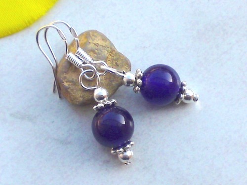 Ohrringe amethyst hänger - ohrringe,