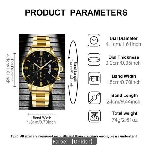 Herren quarz uhr - 41, mm