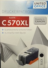 United Office Druckerpatrone C570XL Kompatibel mit Canon XL-Inhalt Schwarz