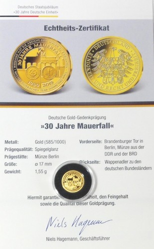 Medaille jahre mauerfall - medaille, 30