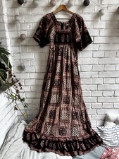 vintage jaipur maxi dress indian block print 70s boho hippie vintage ethnic
