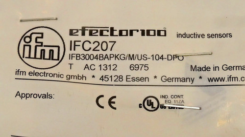 Ifm efector 100 - 100, ifc207