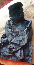 Windjacke, Unisex Kinder, Jack Wolfskin, 140 , blau, kleiner Riss am Ärmel