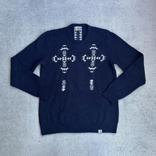 CARHARTT Herren Pullover Gr M Wolle Sweater Jumper Strickpullover Xmas 0804 Blau