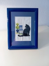 Kreuzstich Stickbild Katze mit