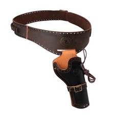 Tourbon Cowboy Echtleder Holster Westernholster Cowboy Drop Leg Revolver Halter