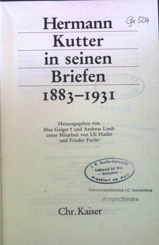 Hermann kutter seinen - hermann, in