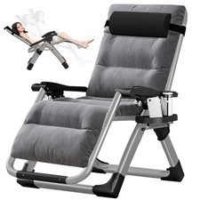 Liegestuhl klappbar Sonnenliege max 200kg Garten Liege Stuhl mit Kissen