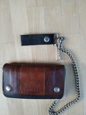 Jack Daniels Geldbeutel mit Kette für Gürtel, Echtleder