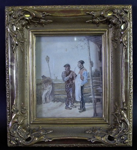 Altes genre aquarell - genre,