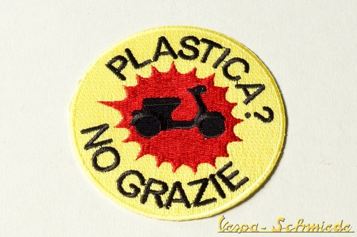 Aufnäher plastica no - "plastica?,