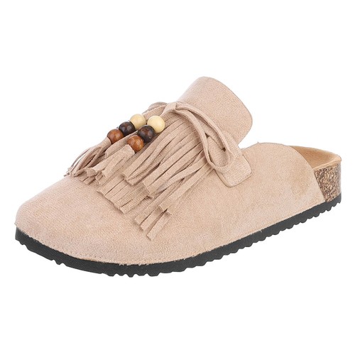 Damen mules mit - mit, fransen