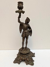 Kerzenständer BRONZE Mann Figur Diener Einflammig Kerzenleuchter 1912 g PAGE BOY