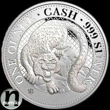 SCHNEELEOPARD / SNOW LEOPARD St. Helena 2023 1 Oz Silber 999 Cash India Wildlife