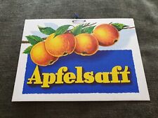altes Schild Pappschild Reklameschild Werbeschild Apfelsaft Konsum DDR 