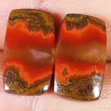 (9x16x03 MM) 12.05 Karat Natürlich Marokko Naht Achat Paar Kissen Form Edelstein