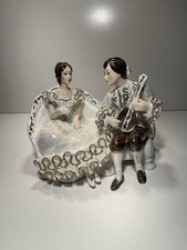 Handbemalte Porzellan Figur - Rokoko Stil - Alba Iulia Romania - Perlmutt-Glasur