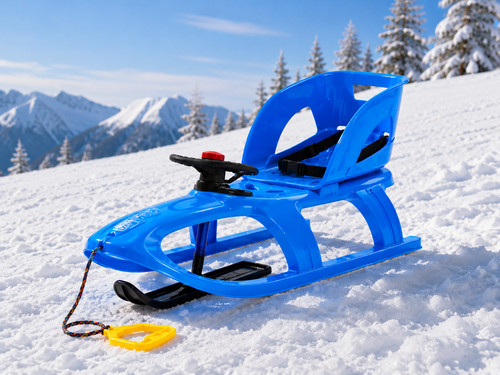 Lenkbarer kinderschlitten blau - lenkbarer,