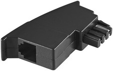 Telefon Adapter TAE F Stecker auf  RJ 11 Buchse Modularkupplung 6P4C schwarz