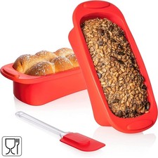 Silikon Backform 29 cm - 3er Set Kastenform Kuchenform Tortenform Brotform (K74)