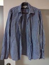 Herrenhemd Langarm SMOG Blau Weiß Gestreift Gr. S